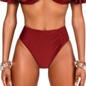 New! BFyne Remi Wine Burgundy Swim bikini Bottoms 2329